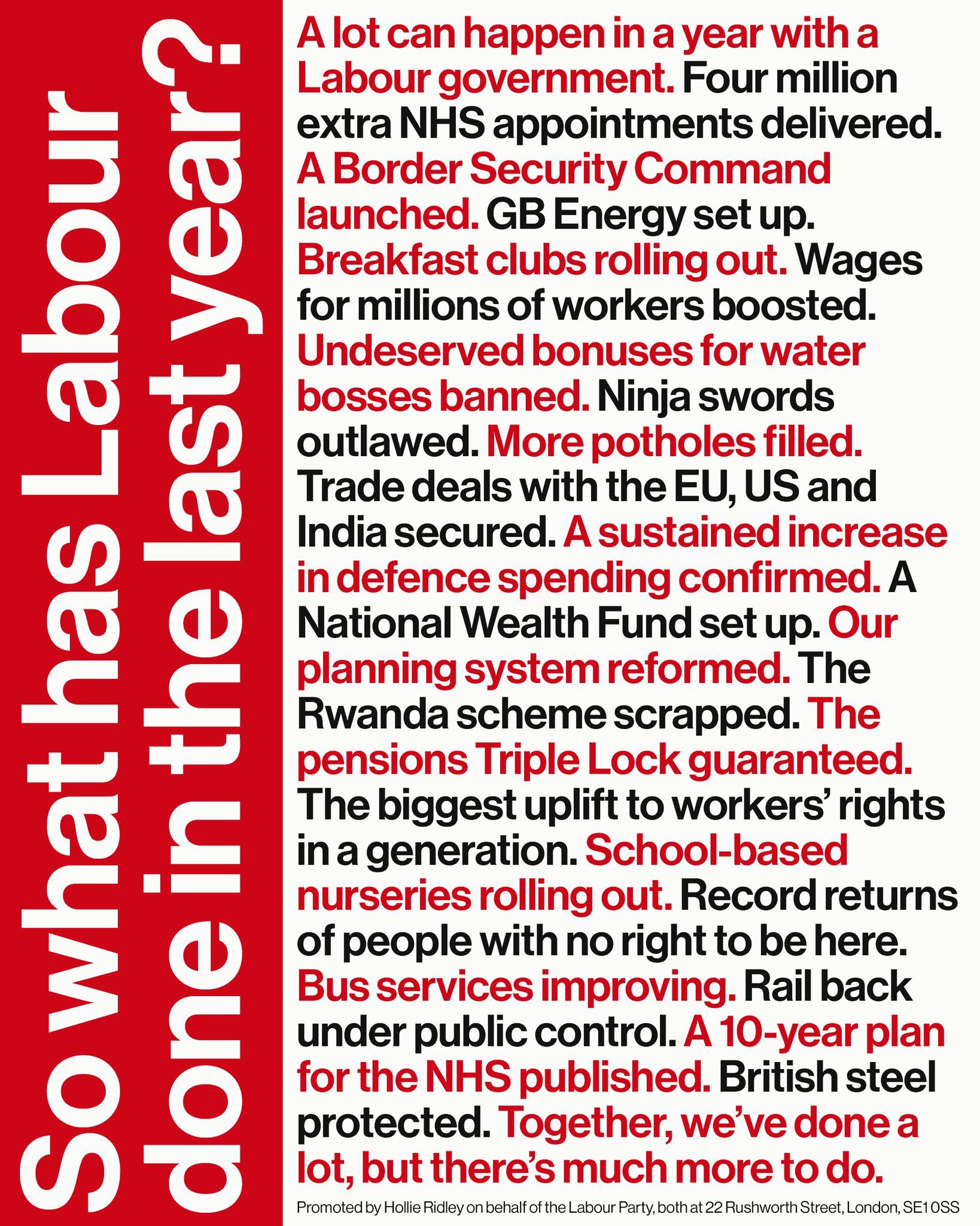 Labour's Actions